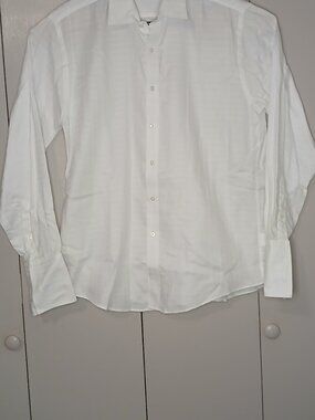 Sean John Men's Tonal Squires White Shirt 16.5 x 34 /French Cuffs (0836E23)